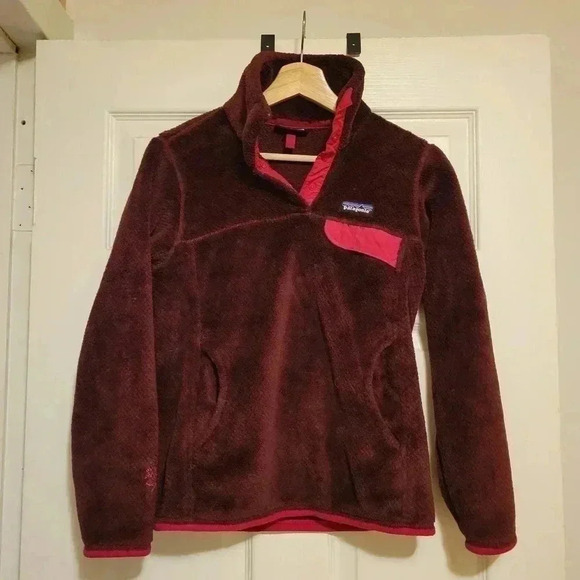 Patagonia Re-Tool Snap T Pullover Fleece Jacket Ruby Goji Purple Pink Women's - Picture 2 of 6